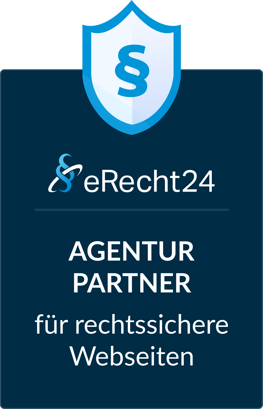 We are an agency partner of eRecht24 for legally compliant websites.