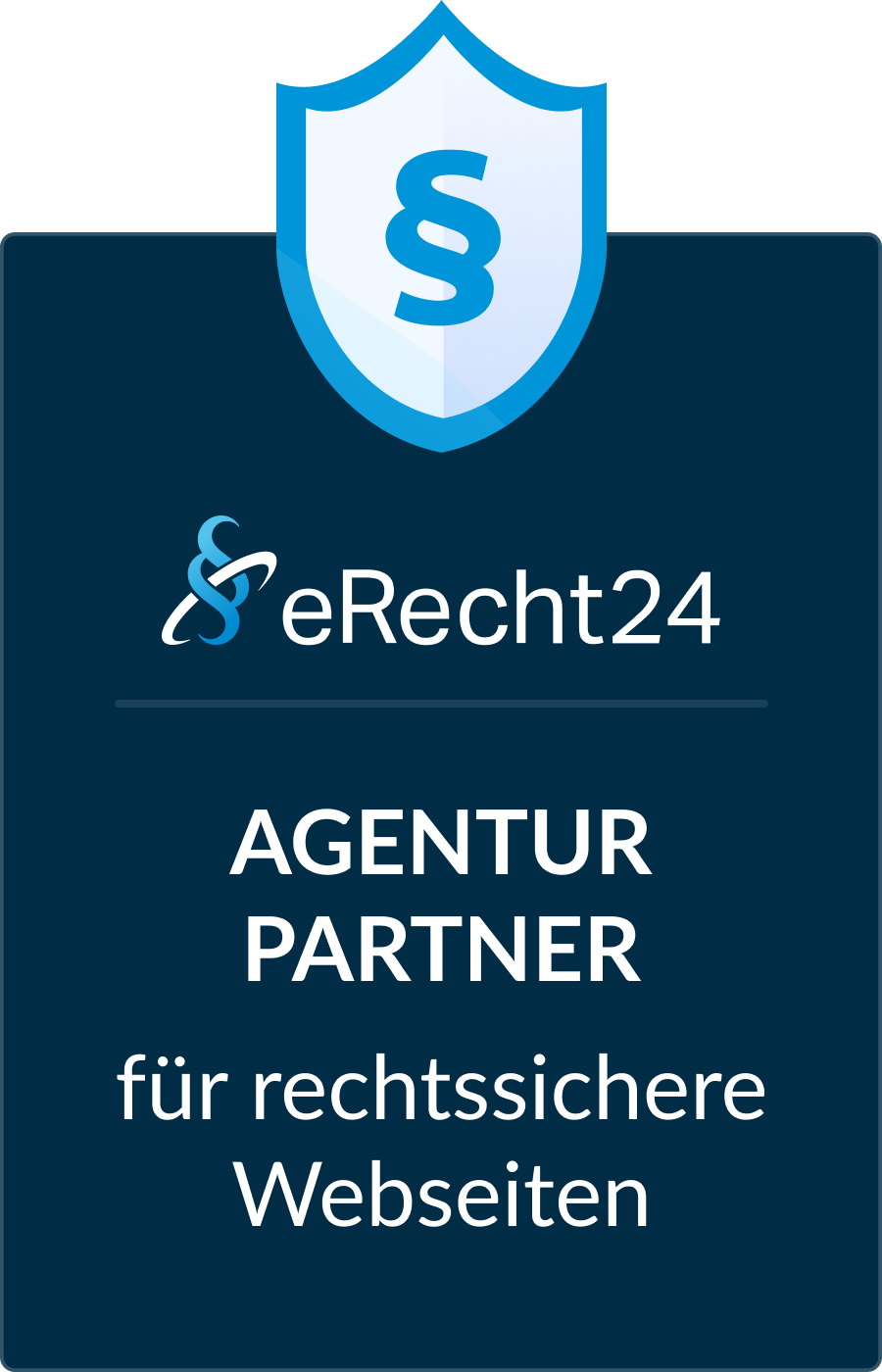 We are an agency partner of eRecht24 for legally compliant websites.
